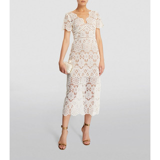 Self-Portrait 全新 Ivory Floral Guipure Midi Dress