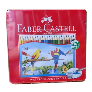 FABER-CASTELL 輝柏 水性 彩色鉛筆 水彩色鉛筆 附水彩筆 鐵盒 24色 /盒 115925