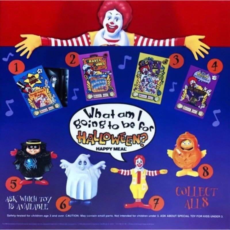 【CJ Toyz】1995 麥當勞 兒童餐玩具 為萬聖節裝扮 全新 McDonald’s 四小福 老玩具 收藏 公仔