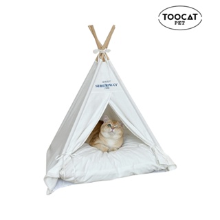 TOOCAT 四季帳篷寵物窩 貓用 犬用 貓狗通用 寵物帳篷 半封閉式 實木支架 寵物床 寵物窩 睡床 睡墊