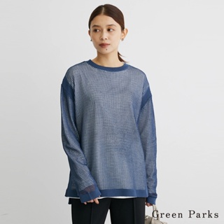 Green Parks 【SET ITEM】網格針織開衩上衣+素面T恤(6A33L2C0200)