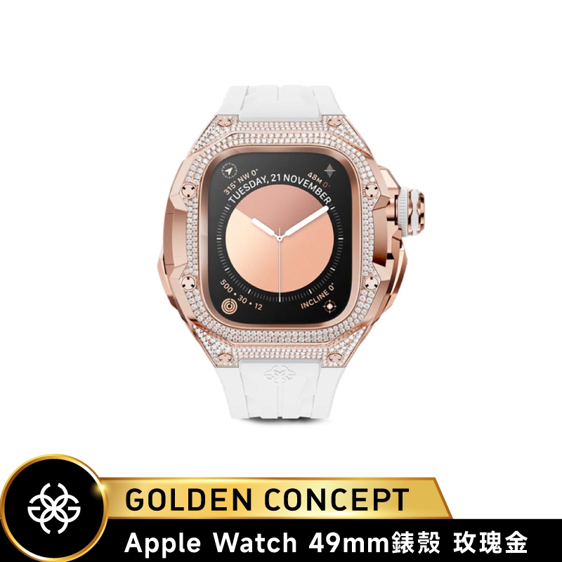 [送提袋] Golden Concept Apple Watch 49mm RSTMDIII49-RG 玫金錶框 白錶帶