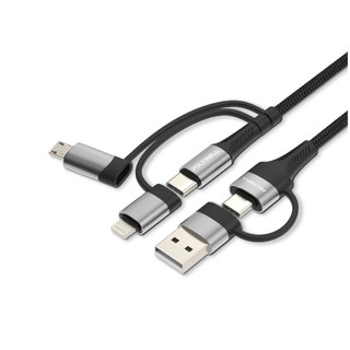 POLYWELL 五合一PD編織快充線 USB-A+C+Lightning+Micro-B 1~2米