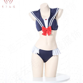 月下私語 日系 泳裝 水手裝 海軍裝 情趣 內衣 性感 學生 cosplay 制服 短裙裝 泳衣 角色扮演