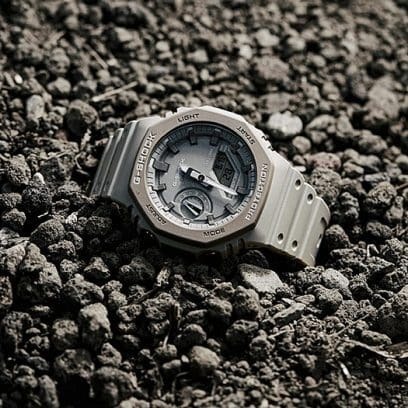 []錶子$行頭[] CASIO 卡西歐 G-SHOCK 農家橡樹 雙顯腕錶 - 大地灰(GA-2110ET-8A)