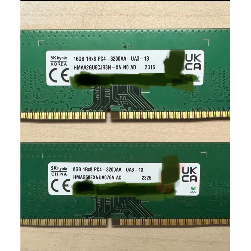 🔸SK 海力士 16g(PC用) DDR4-3200 1RX8 PC4-3200AA(3200)-UA3