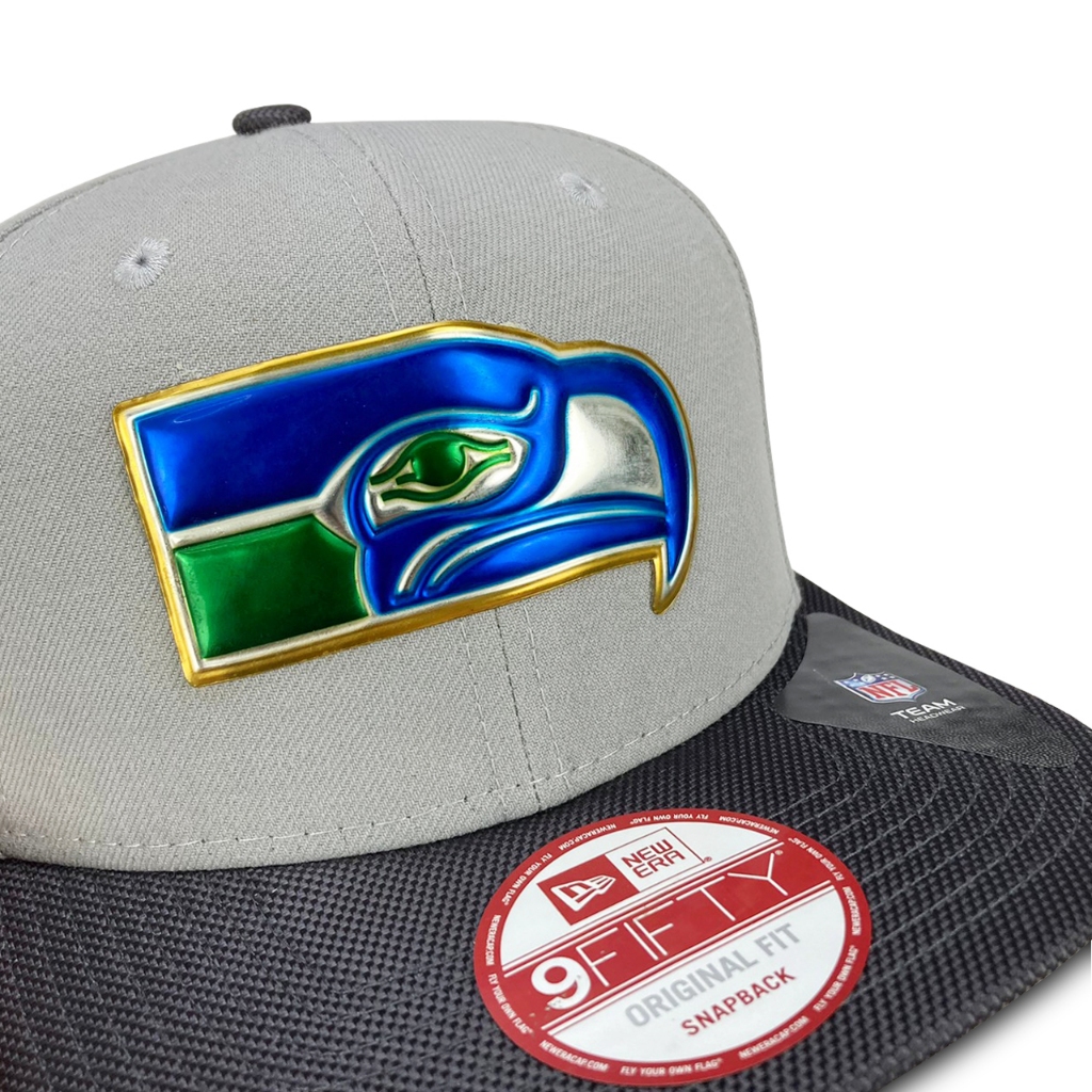 [稀有品] New Era Seattle Seahawks 西雅圖海鷹 雷射燙金LOGO後扣可調棒球帽Snapback