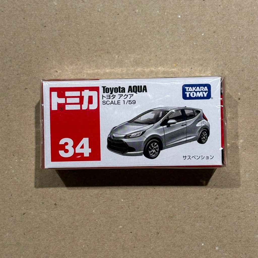 &lt;熊葛&gt; 全新正版現貨 多美 TOMICA NO. 34 豐田 AQUA Toyota 轎車 紅白盒