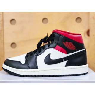 NIKE WMNS AIR JORDAN 1 MID 黑白紅 籃球鞋 BQ6472-061 US10(27cm)