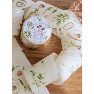 【摸鼻子文房具】Meow Illustration．花開的樣子【春】5cm燙銀和紙膠帶 整捲