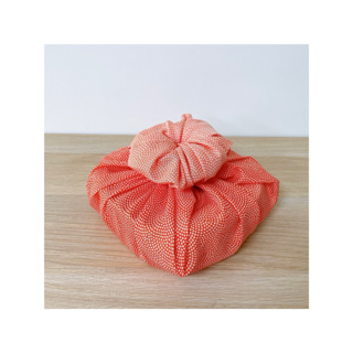 日本風呂敷包巾 鮫小紋煉瓦橘68x68cm