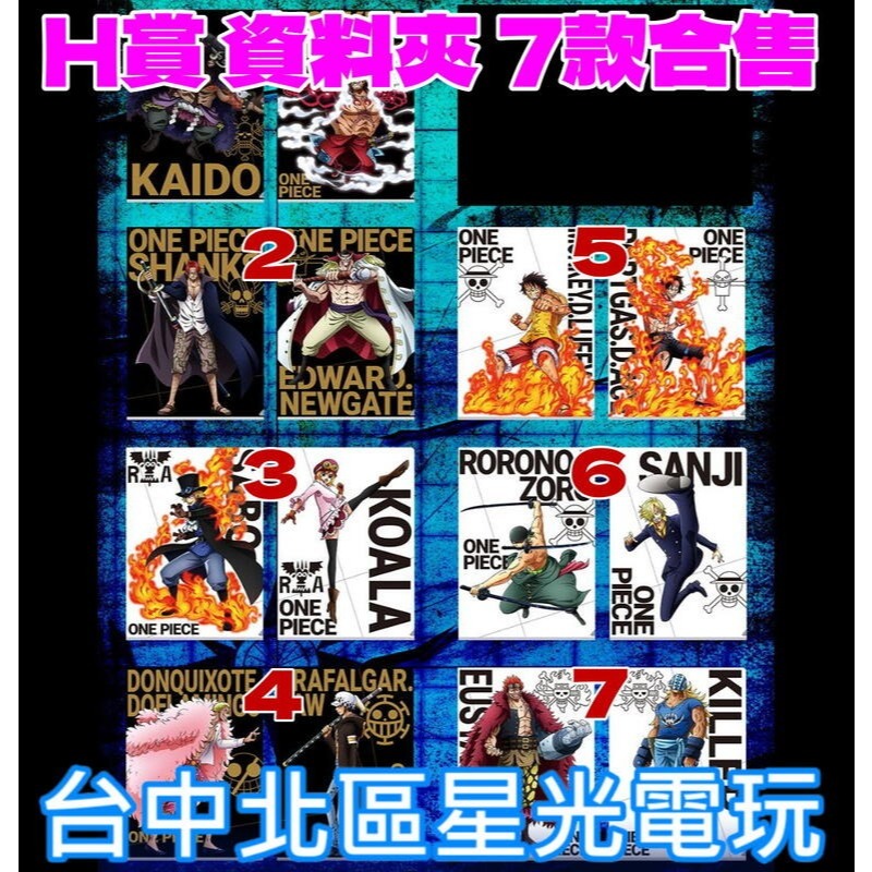 H賞【代理版】一番賞 海賊王 霸之躍動 ワンピース 覇ノ躍動 2入資料夾組 7款合售【星光】