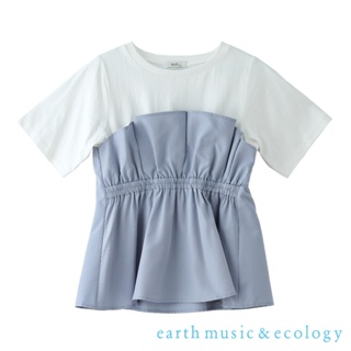 earth music&ecology 假兩件拼接上衣(LA42L0C0200)