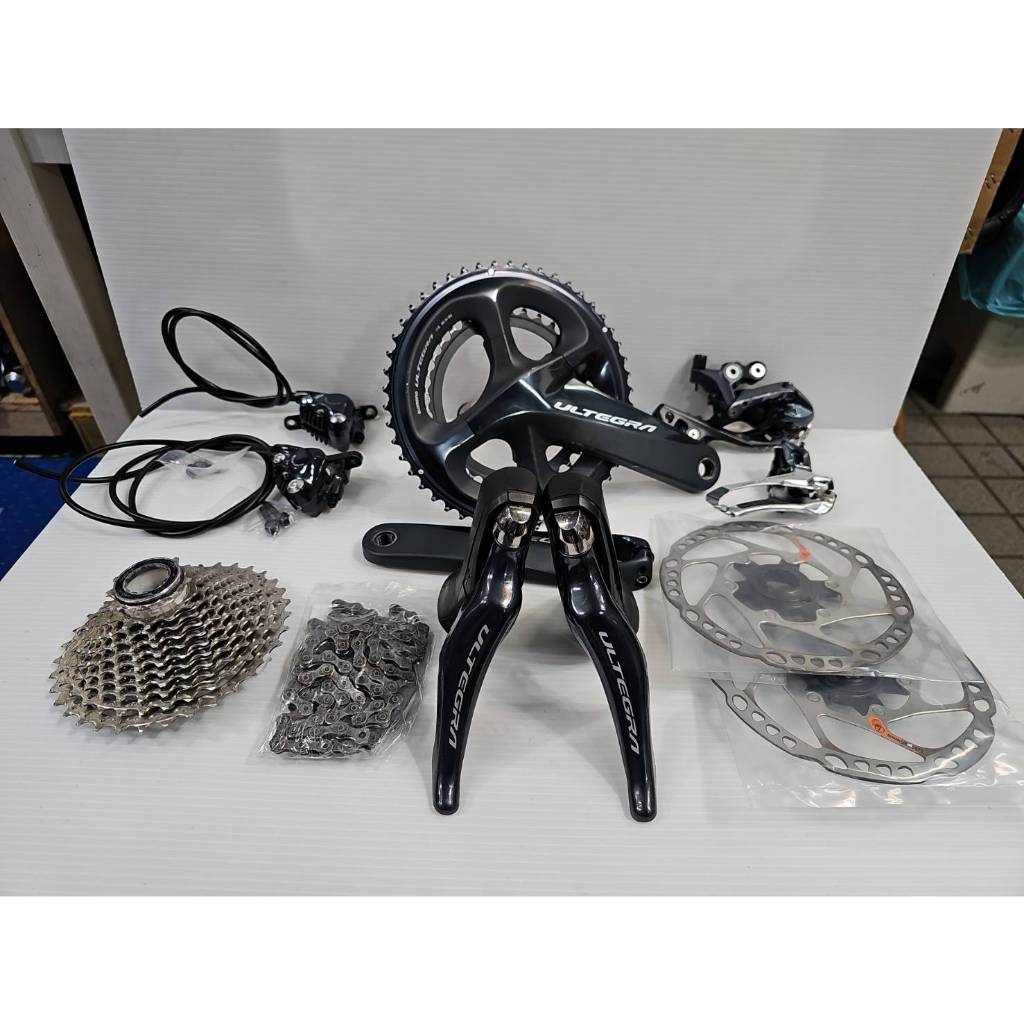 中古 Shimano ULTEGRA R8020 11S 機械油壓變速套件 變把組 卡鉗 前變 後變 大盤 飛輪 鏈條