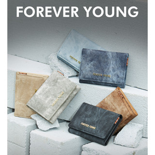 快速出貨▾附電子發票 FOREVER YOUNG韓版短款高質感牛仔布零錢包 卡包 小錢包 皮夾 多卡位 短夾 零錢包