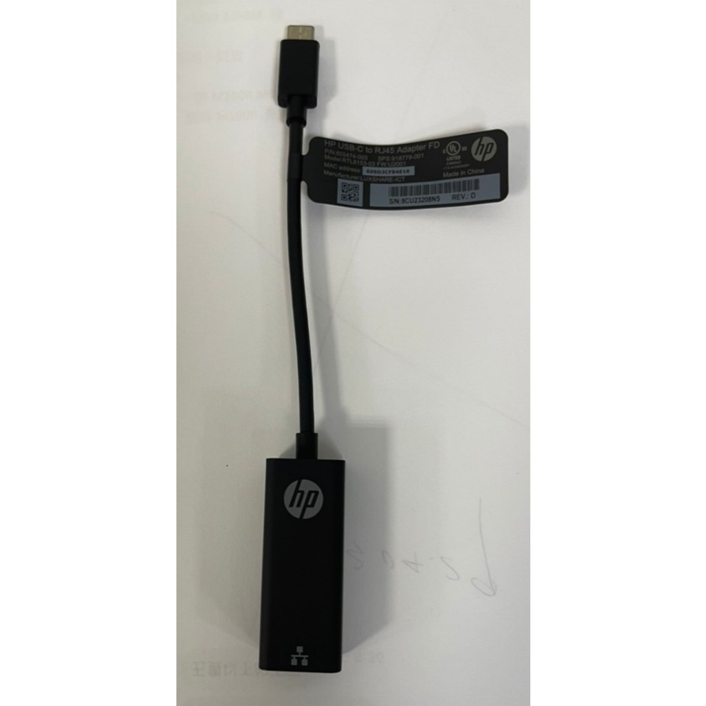 HP USB-C to RJ45 Adapter 1G 網路卡 外接 雷電 TYPE-C 介面