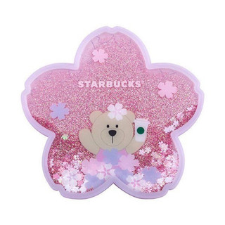 星巴克限定「STARBUCKS 星巴克季節限定 絕版品 粉櫻飛舞小熊櫻花杯墊」