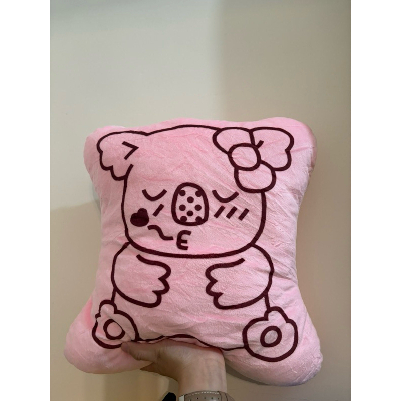 粉色 小熊餅乾 抱枕 靠枕 可愛娃娃 33公分 娃娃