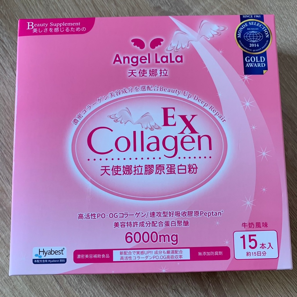 Angel LaLa 天使娜拉 膠原蛋白胜肽粉(牛奶風味) 15入 期限 2027年1月