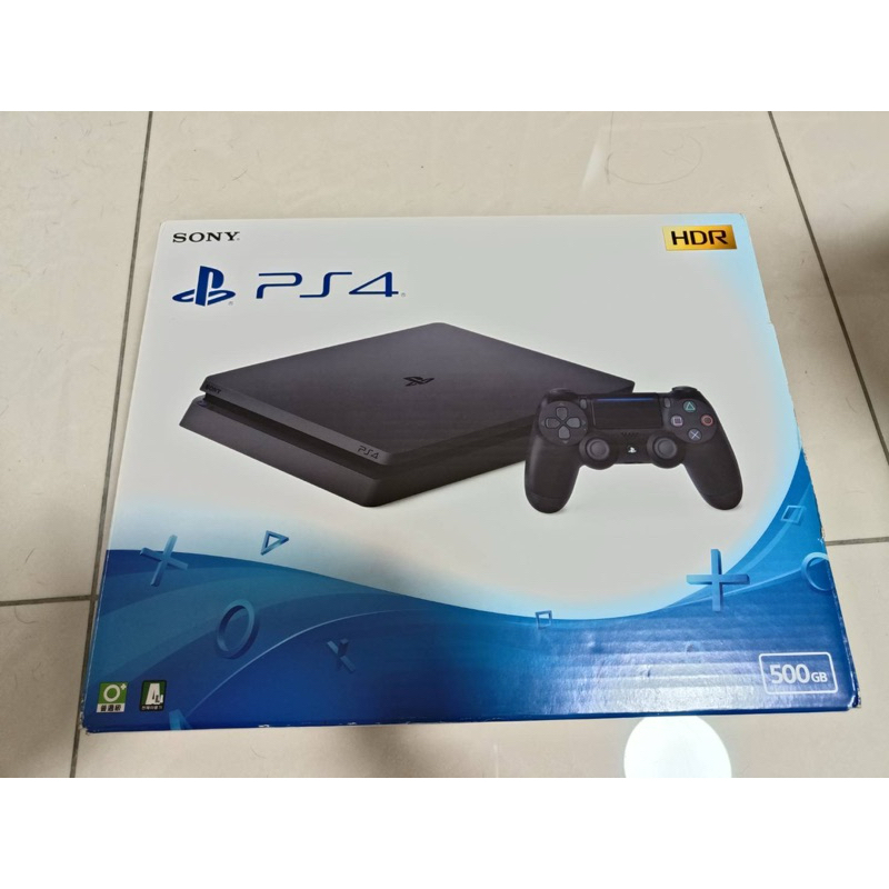 ps4主機 slim 500gb （二手，功能正常，附紅色原廠手把一支）