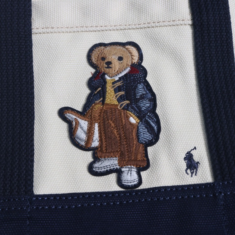 🇺🇸Polo Ralph Lauren🇯🇵日本線🐻精緻小熊刺繡限量款 手提厚帆布袋包✨經典小馬logo