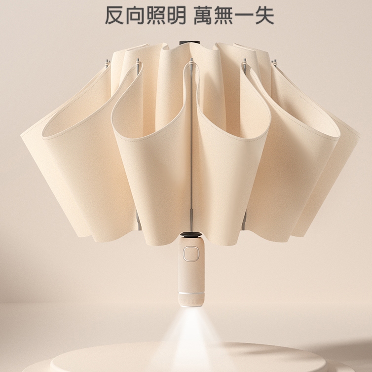 【左都】LED反向自動傘 暗黑守護神 反向傘 HOUSTIN 雨傘 自動折疊傘 抗風 日本無印良品風 傘面加大 超大傘面