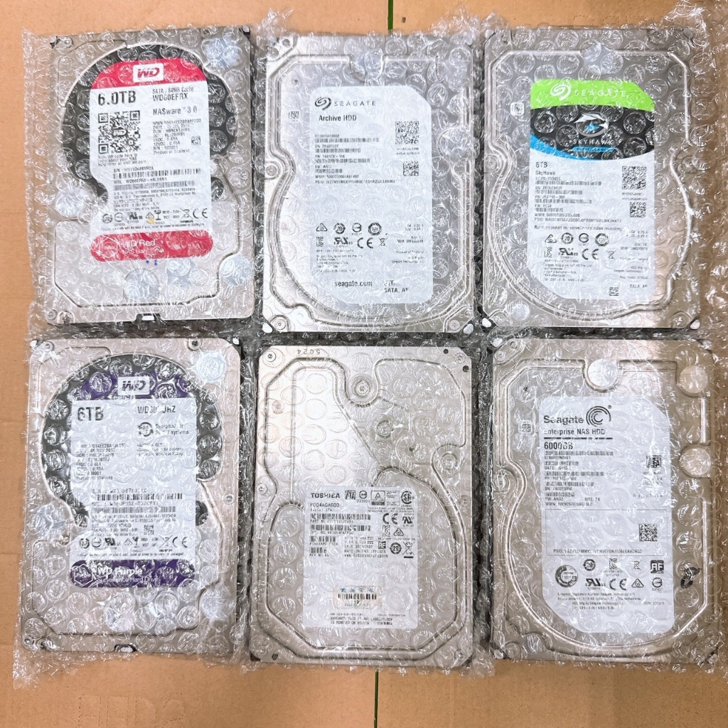 WD 希捷 東芝 日立等 3.5硬碟 4T/6T/8T/10T/12T 均測試出貨