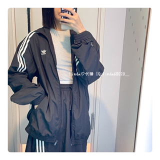 Linda❤️代購 Adidas originals女生 寬版 運動 防風 外套 灰色 黑色JJ3362 JJ3361