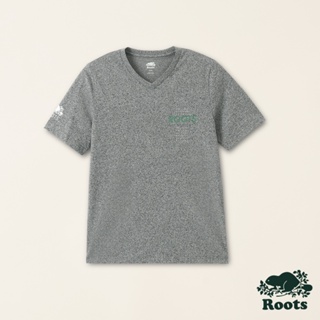 【Roots】男裝-宇宙探索系列 有機棉V領短袖T恤