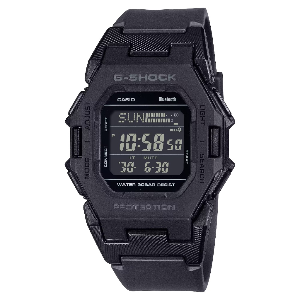 【柏儷鐘錶】CASIO G-Shock 方形電子錶 計步器 藍芽 黑 GD-B500-1