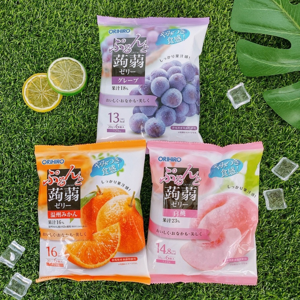 【疲老闆】日本 ORIHIRO 蒟蒻果凍 葡萄 白桃 溫州蜜柑 120g 袋 蒟蒻果凍 零食 小孩
