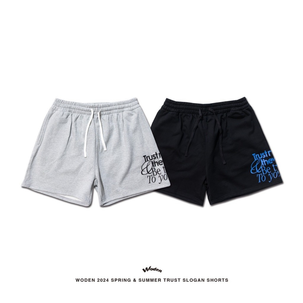 WODEN 2024 Spring & Summer Trust Slogan Shorts 短褲