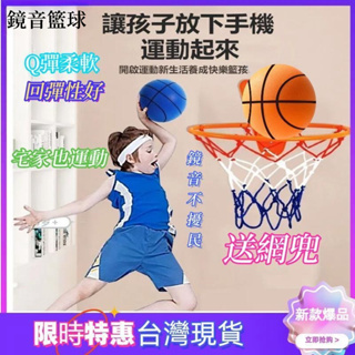 台灣現貨瞬發 靜音籃球 送球網 室內籃球 兒童玩具 投籃訓練 不擾民 無聲 彈力 靜音拍拍球 無聲籃球軟球 兒童無聲籃球