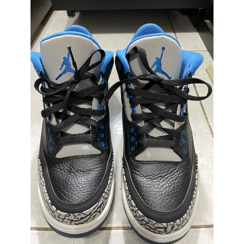 Air Jordan 3 Sport Blue 2014 爆裂紋 黑藍 3代 Size US9