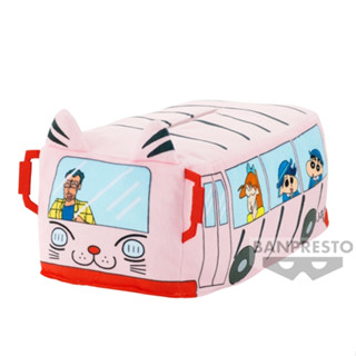 萬代 蠟筆小新 絨毛面紙套 雙葉幼稚園公車 景品 豬帽子模型玩具