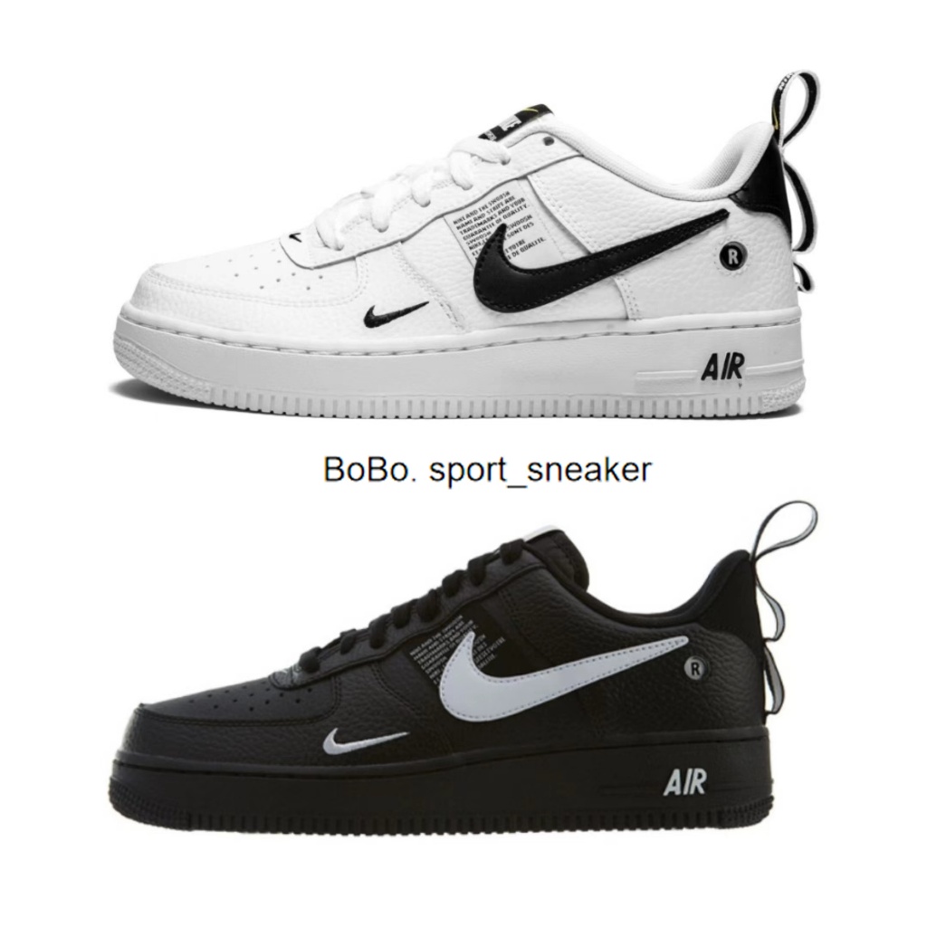 『BOBO』Nike AIR FORCE AF1 耐吉 白色 黑色 全白黑  AJ7747-100 AJ7747-001