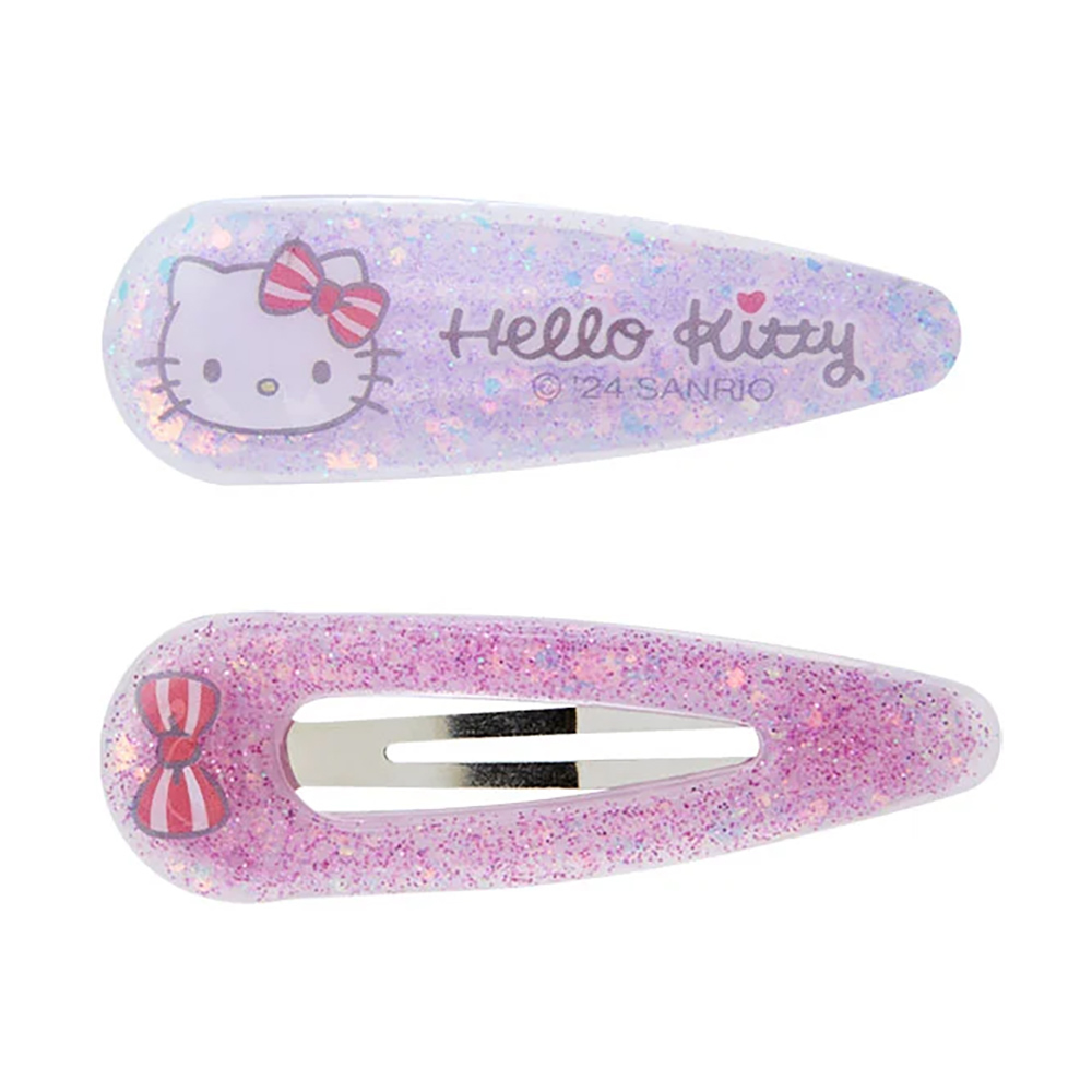 Sanrio 三麗鷗 兒童用 閃粉髮夾兩入組 瀏海夾 Hello Kitty