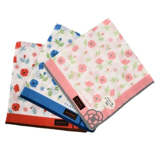 CLATHAS山茶花日本製二重紗純棉手帕領巾(任選)989265