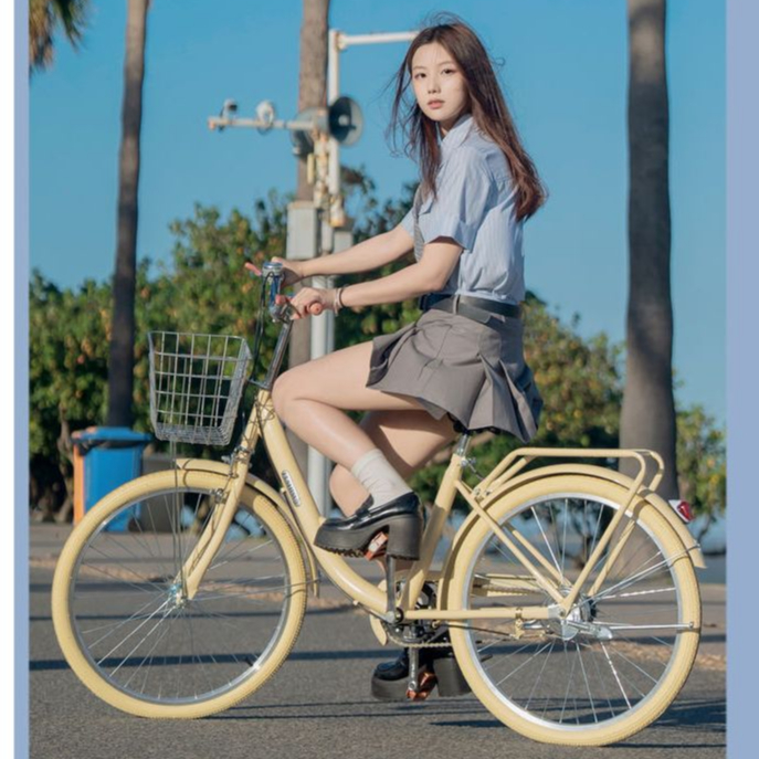 免運 單速淑女腳踏車 代步自行車 碳鋼平把公路車 上班代步 買菜自行車 單車 輕便普通代步單車 自行車 公路車 腳踏車