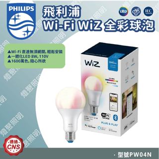 【燈聚】Philips 飛利浦 Wi-Fi WiZ 全彩球泡 (PW04N)