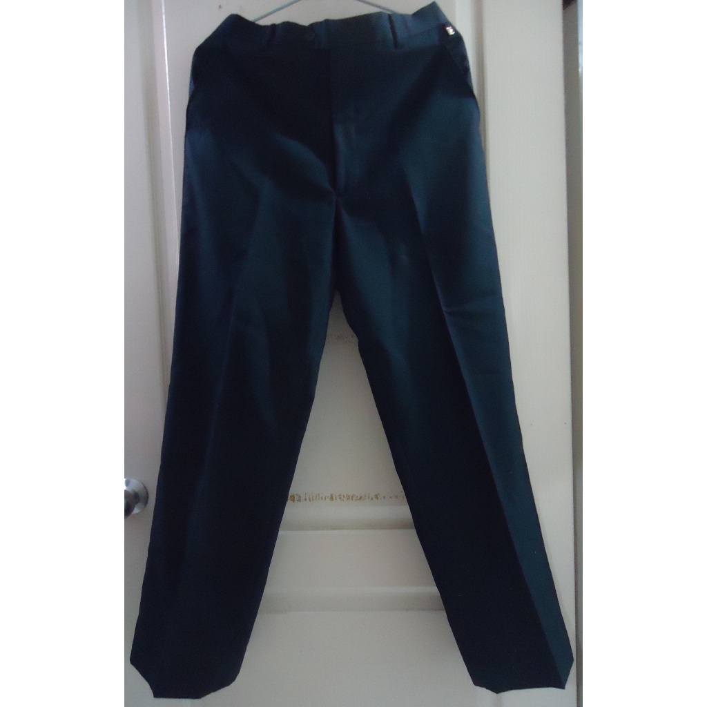 PIERRE BALMAIN 深藍色隱形白細點西裝褲,95%羊毛+5&amp;蠶絲有半內裡,尺寸34,腰圍33"長度41.75"
