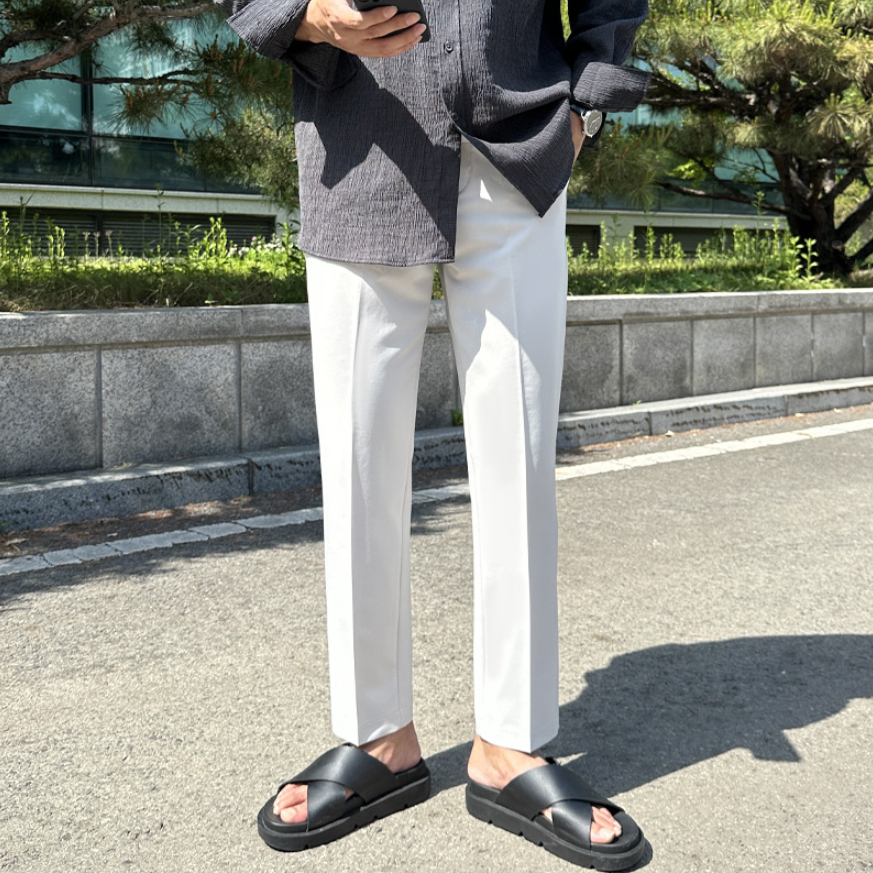 【Metanoia】韓國設計 涼感九分西裝褲