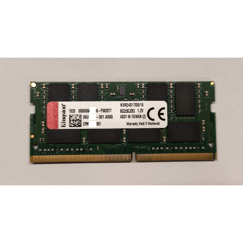 [筆電用-二手] 金士頓 Kingston 16GB DDR4 2400 SODIMM KVR24S17D8/16