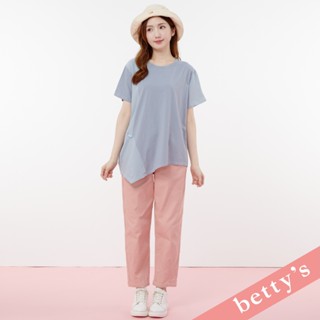 betty’s貝蒂思(31)腰鬆緊口袋印花休閒長褲(粉色)