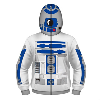 兒童 外套 頭外套 連帽拉鍊 星際大戰 R2 薄外套 兒童拉鍊外套