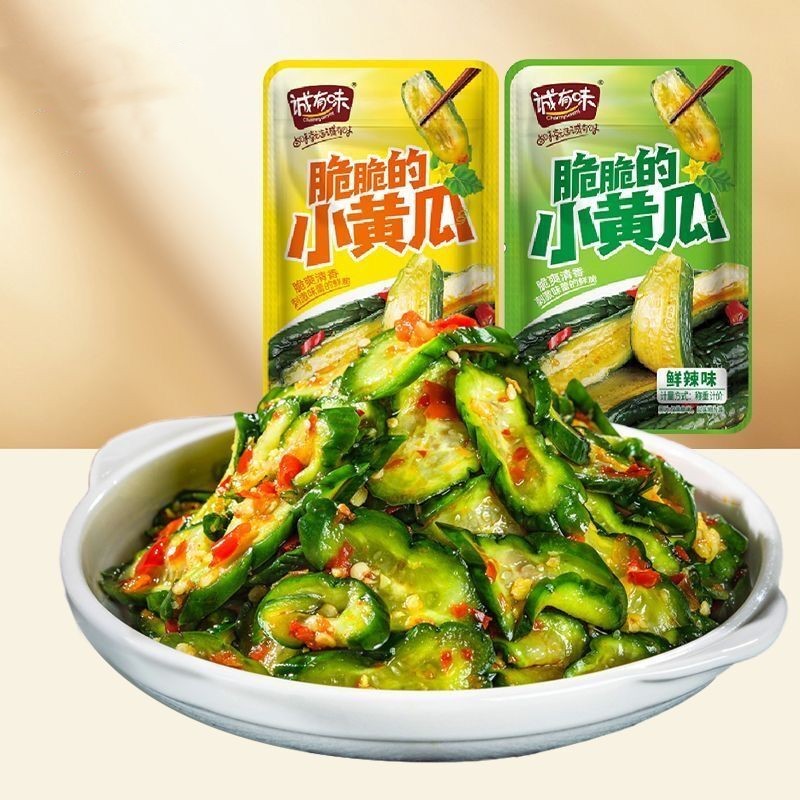 脆黃瓜 刺瓜 青瓜 瓜仔哖 鮮辣酸甜小黃瓜 即食黃瓜 下飯菜 涼菜 0脂肪 休閒零食 大陸 零食 下酒