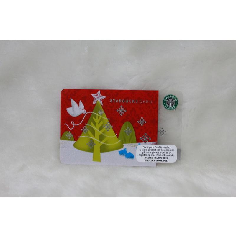 星巴克 STARBUCKS 英國 2010 6063 白鴿 聖誕樹 聖誕卡 星巴克卡 隨行卡 儲值卡 收集