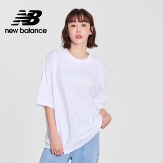 【New Balance】 NB 寬鬆棉質短袖上衣_女性_白色_WT41555WT