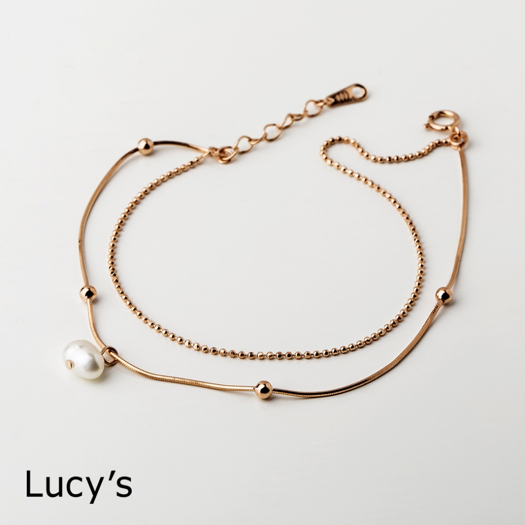 Lucy's 925純銀 典雅珍珠 雙層手鍊 (111891)