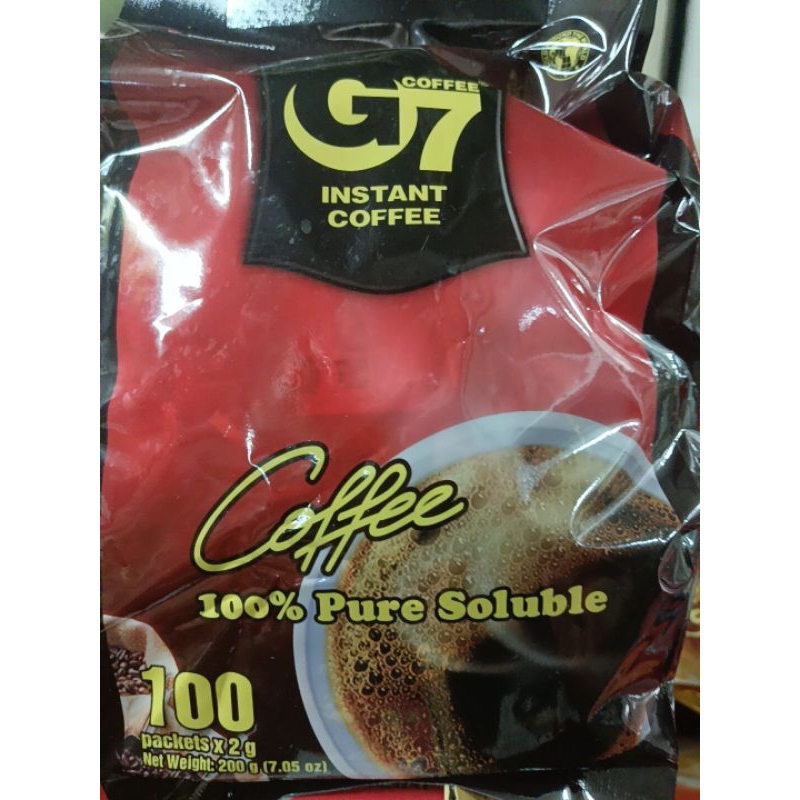 越南G7黑咖啡100入量販包。G7三合一咖啡50入